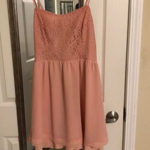 Pink lace top dress